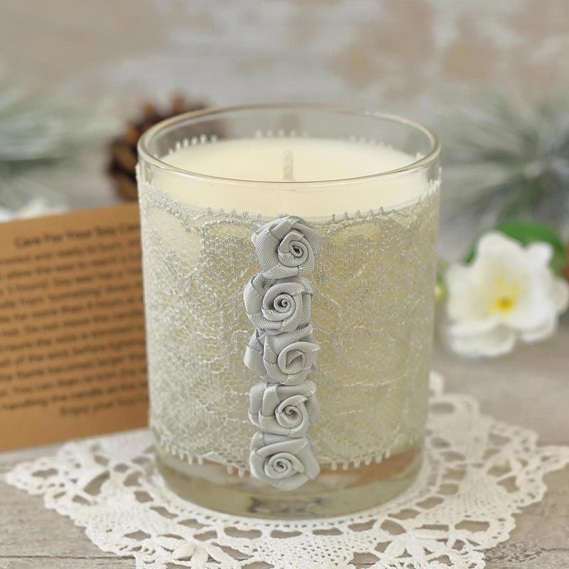 Silver Lace Candle