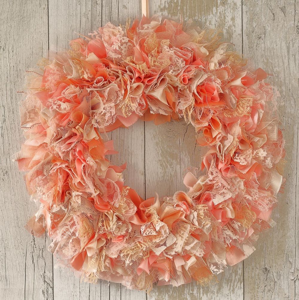 Pink Wreath: Shabby Chic Home Decor