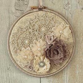 Rustic Wall Decoration: Fabric Hanging Hoop