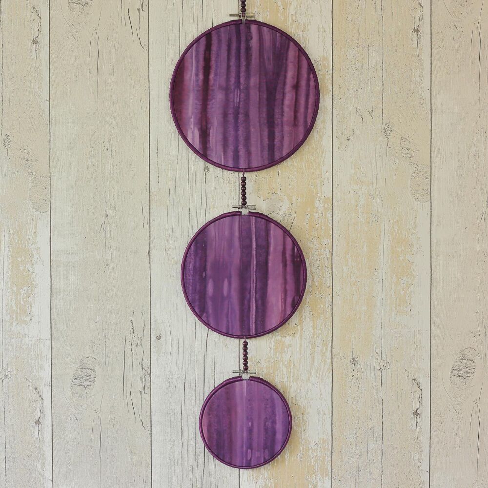 <!-- 009 -->Textile Wall Art: Purple Home Decoration