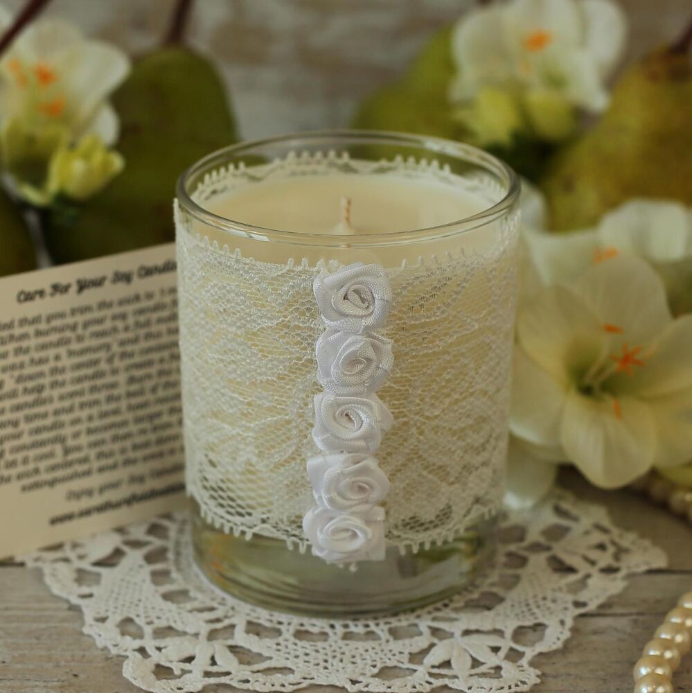 <!-- 001 -->White Candle: 13th Year Anniversary Gift