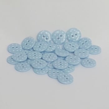 Plastic Polka Dot Buttons - Blue, per button - available in 2 sizes
