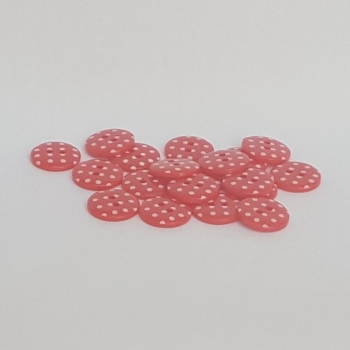Plastic Polka Dot Buttons - Red, per button - available in 2 sizes