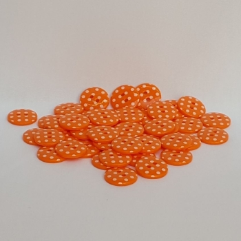 Plastic Polka Dot Buttons - Orange, per button - available in 2 sizes