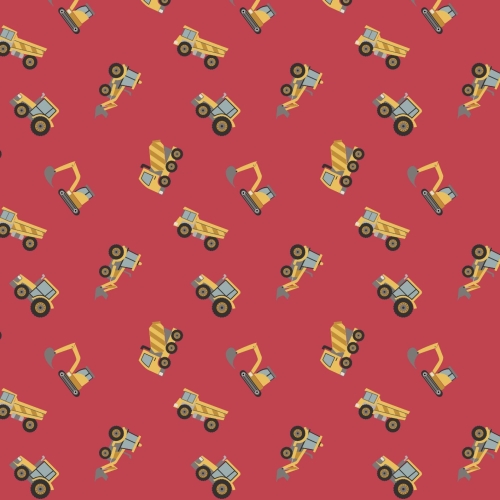 <!--4170-->Lewis & Irene - Small Things on the Move Diggers on Red, per fat
