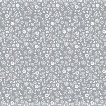 <!--3045-->Makower UK - Essentials Doodle Ditsy on Pewter, per fat quarter