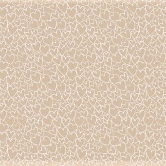 <!--3047-->Makower UK - Essentials White Hearts on Nude, per fat quarter
