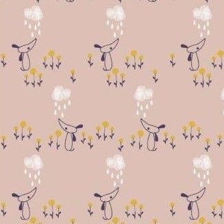 <!--5014-->Dashwood Studios - Autumn Rain - Dogs on Taupe, per fat quarter
