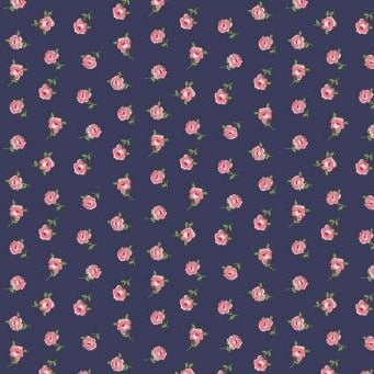 <!--3220-->Makower UK - Katie Jane Rose in Blue, per fat quarter