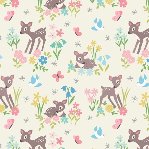 <!--4210-->Lewis & Irene - So Darling! Little Deer in Cream, per fat quarte