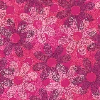 <!--3235-->Makower UK - Sundance Dotty Daisy in Pink, per fat quarter