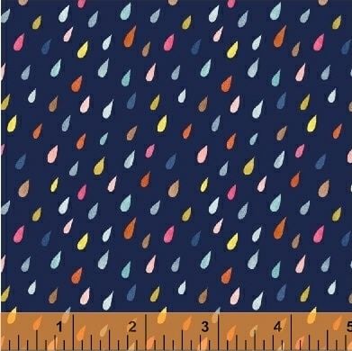 <!--5511-->Windham Fabrics - Paint The Town - Raindrops on Blue, per fat qu