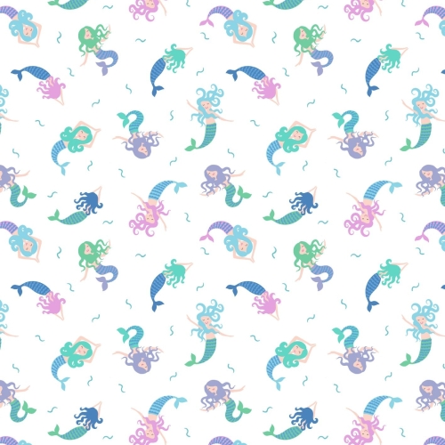<!--4240-->Lewis & Irene - Small Things Magical Mermaids on Cream (With gol