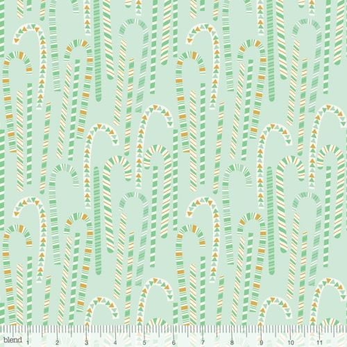 <!--9107-->Blend Fabrics - Kringle's Sweet Shop - Candy Cane in Forest Gree