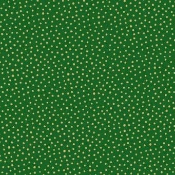 <!--9071-->Makower UK - Silent Night Metallic Spot in Green (with gold meta