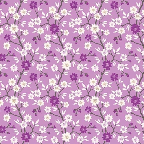 <!--3264-->Makower UK - Kimono - Blossom Tree in Lilac, per fat quarter