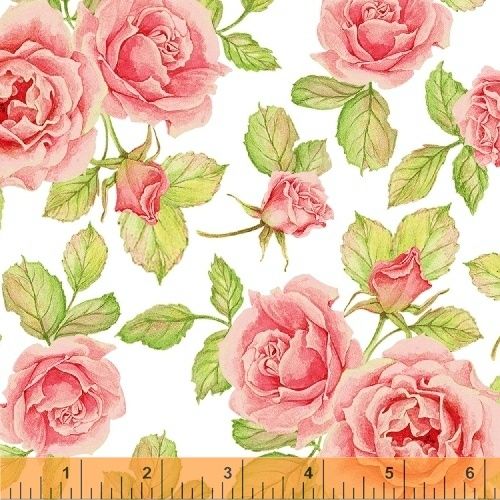 <!--5515-->Windham Fabrics - Cottage Joy - Roses in Pink, per fat quarter