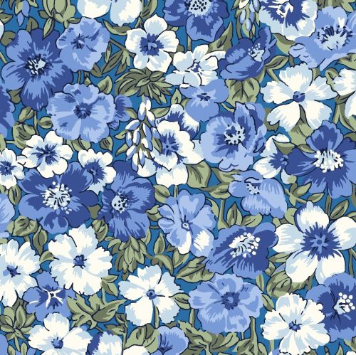 <!--7009-->Liberty Of London - Orchard Garden - Peach Bloom in Blue (X), pe