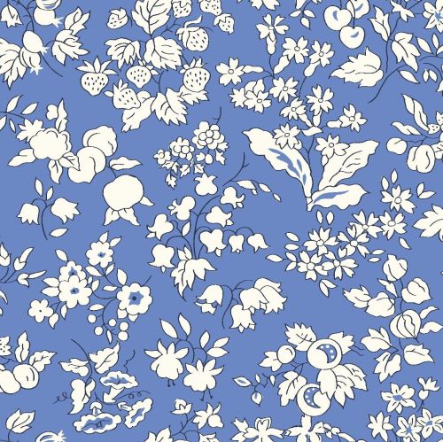 <!--7011-->Liberty Of London - Orchard Garden - Fruit Silouette in Blue (X)