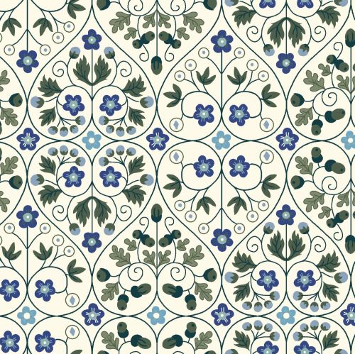 <!--7014-->Liberty Of London - Orchard Garden - Garden Gates in Blue (X), p