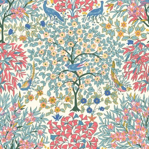 <!--7020-->Liberty Of London - Orchard Garden - Pheasant Forest in Coral Pi