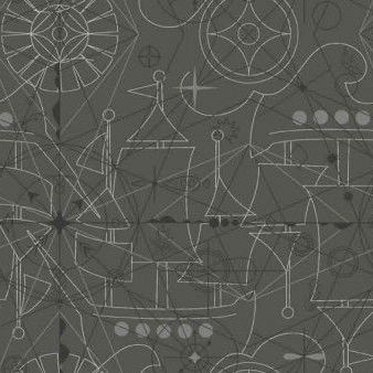 <!--3135c-->Makower UK - Alison Glass Sun Prints 2018 - Compass Inky in Cha
