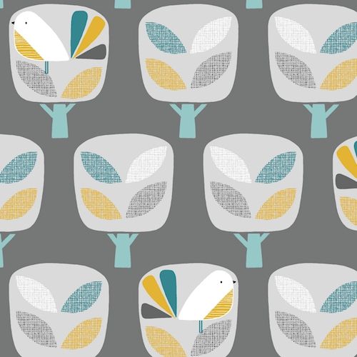 <!--5036-->Dashwood Studios - Nesting Birds - Trees, per fat quarter