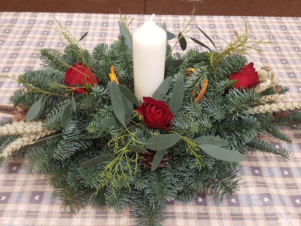 Long Chapel Candle Table Arrangement