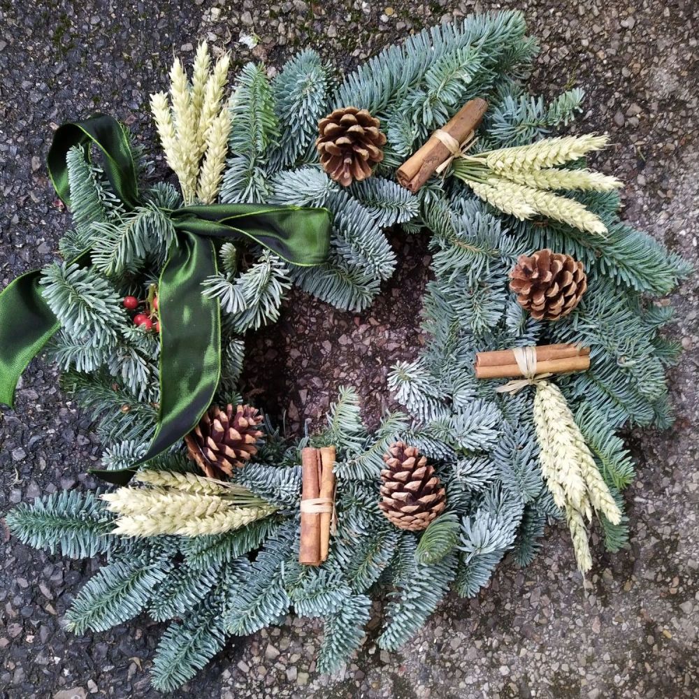 Blue Spruce and Holly Wreath