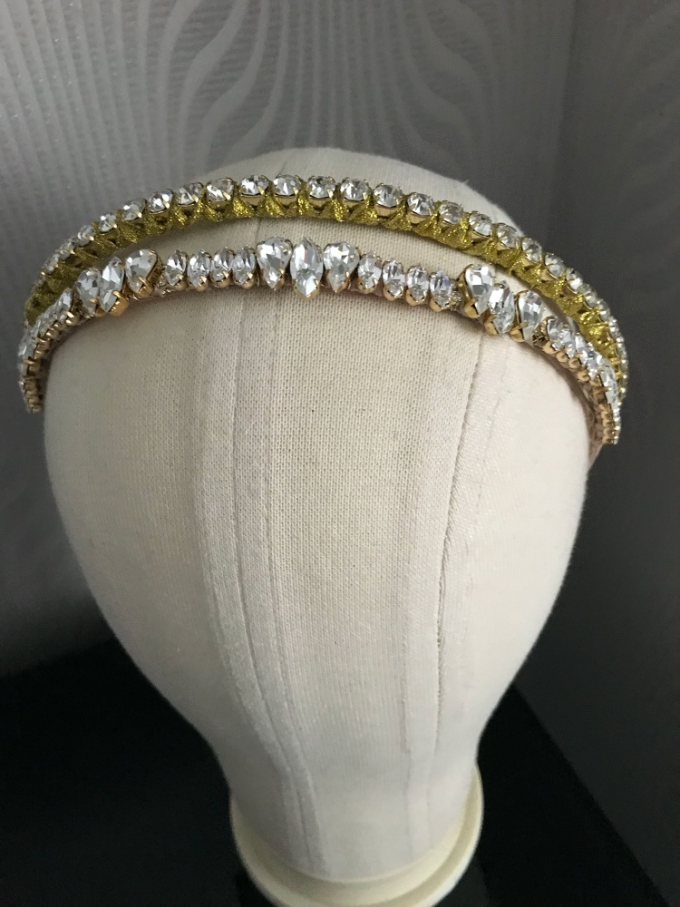 Set Of Two Gold Stacking Headbands.