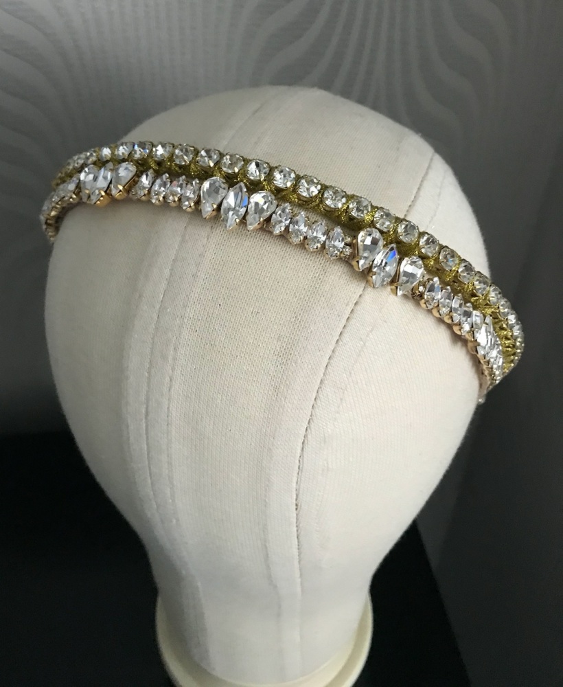 Set Of Two Gold Stacking Headbands.