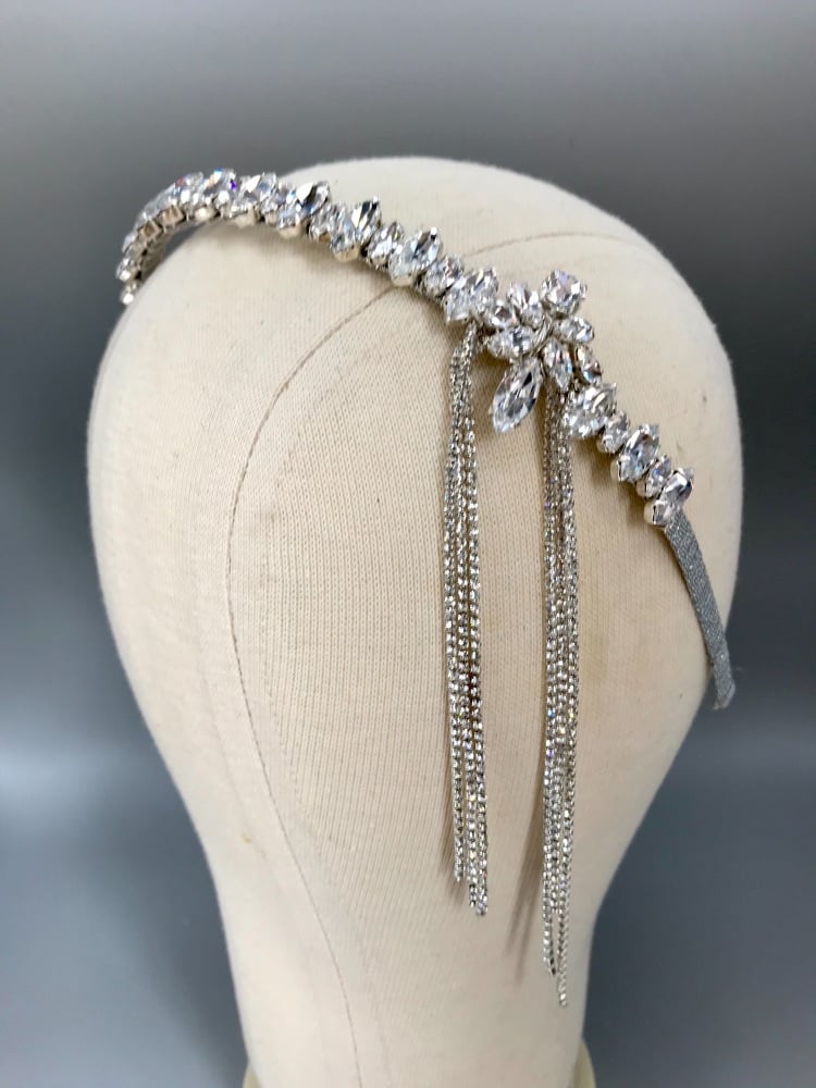  Silver Preciosa Hollywood Headband Tiara 