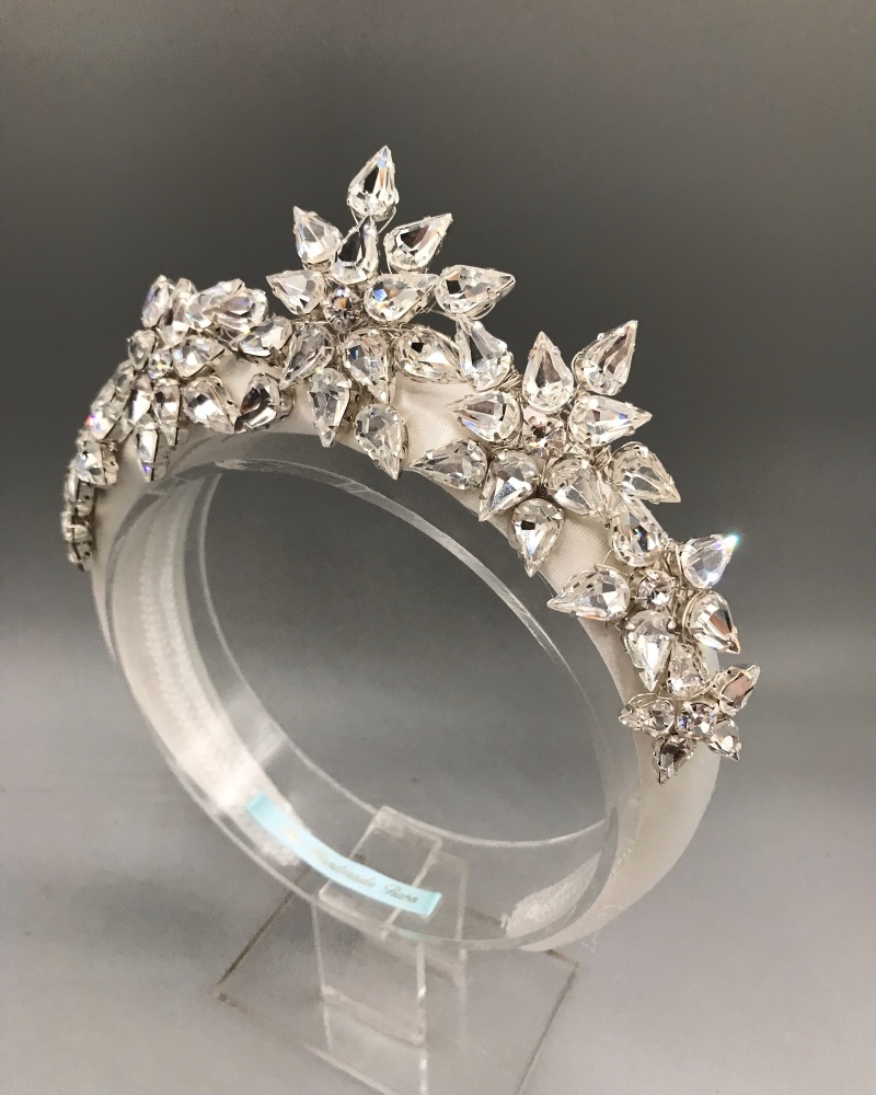 Silver Stars bridal tiara, halo crown.
