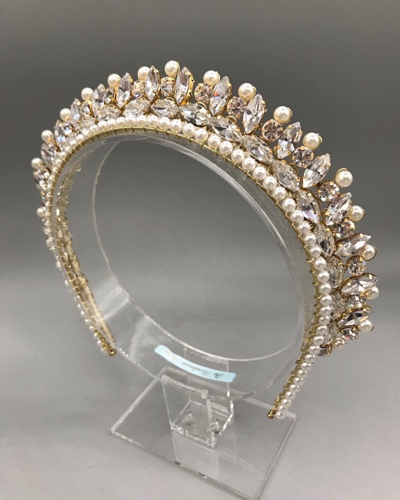 Gold Bridal Crown headband - Adela