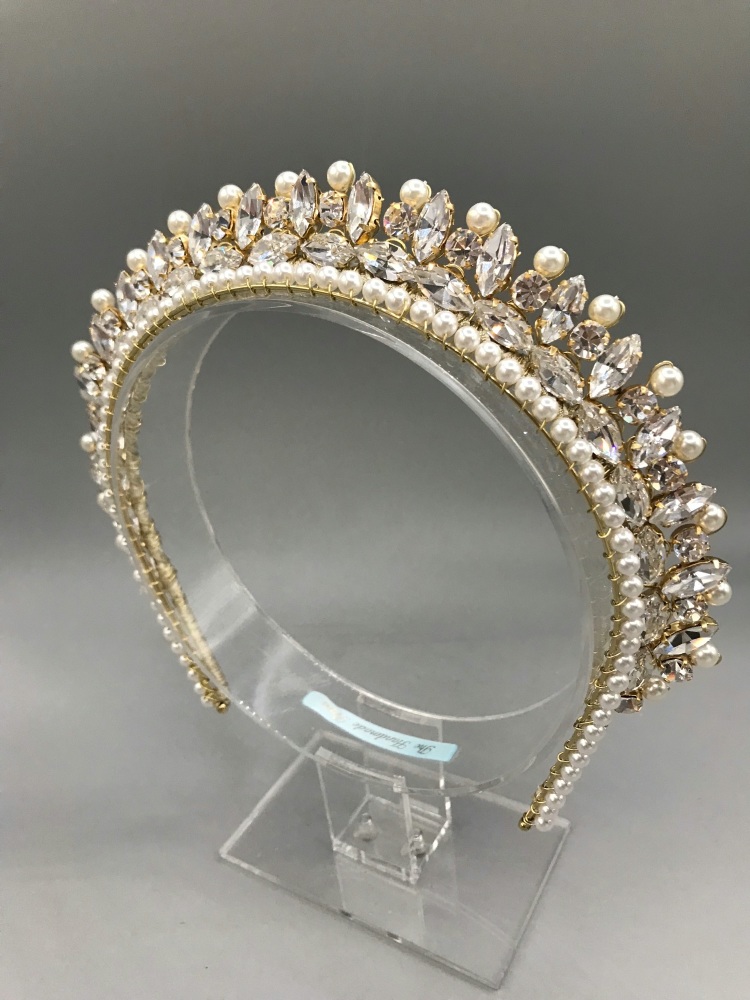 Gold Bridal Crown headband - Adela
