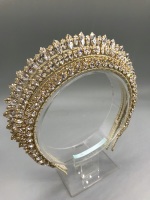 Gold Bridal Crown Headband - Diana