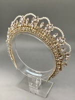 Gold Bridal Crown Headband - Victoria