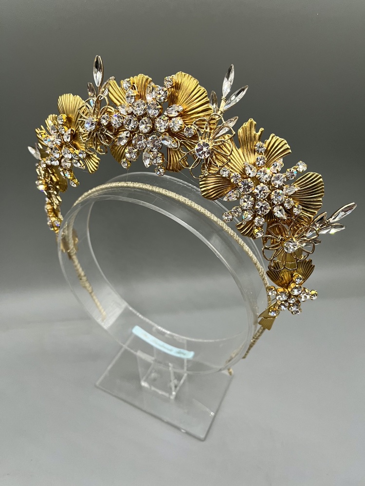 Gold Bridal crown headband -
