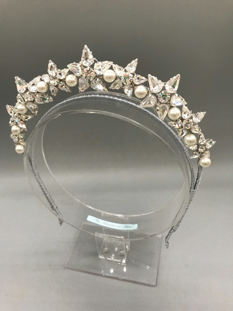 Antique Style Silver Sparkle Celestial Tiara