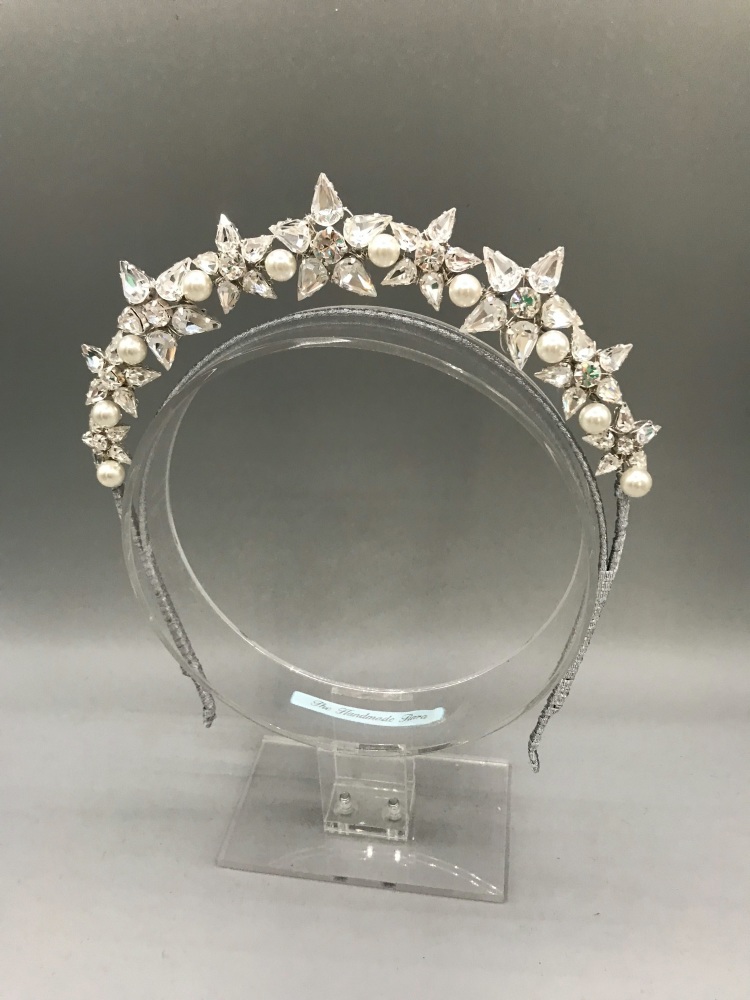 Antique Style Silver Sparkle Celestial Tiara