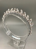 Art Deco Gold Ray Of Light Tiara with Halo