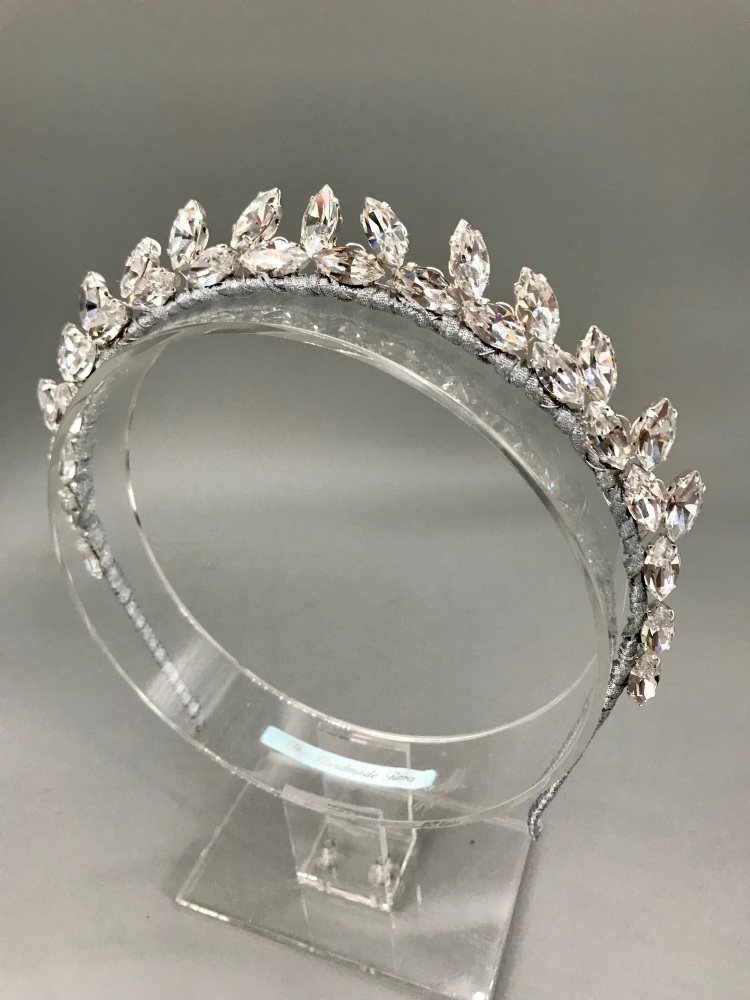 Art Deco Gold Ray Of Light Tiara with Halo