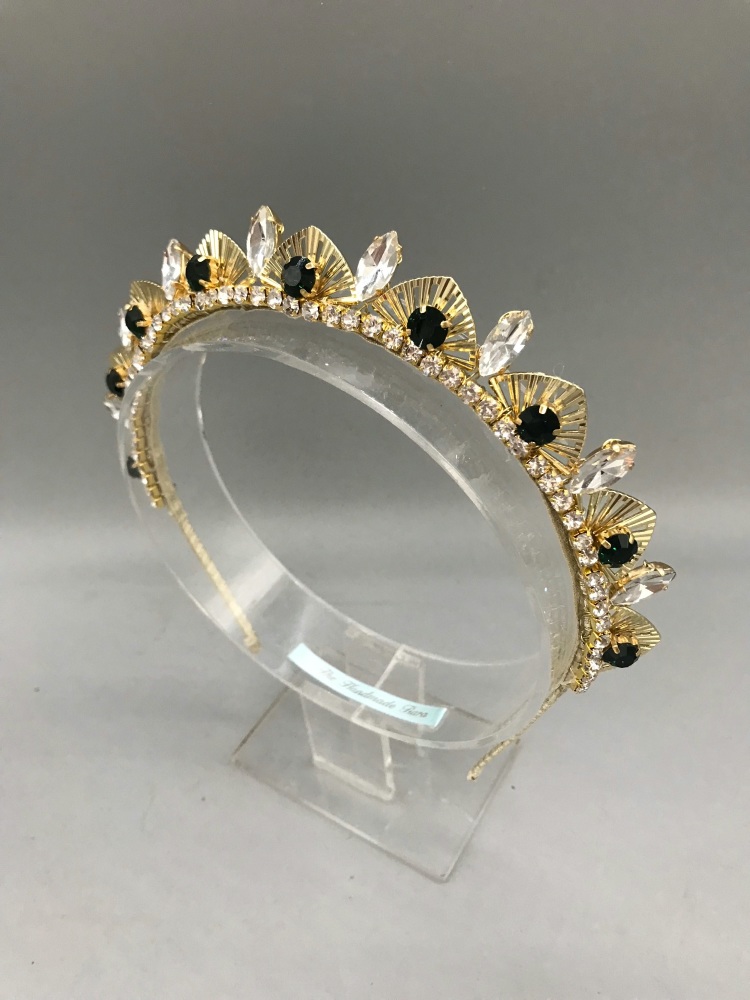 Art Deco Tiara With Emerald Green