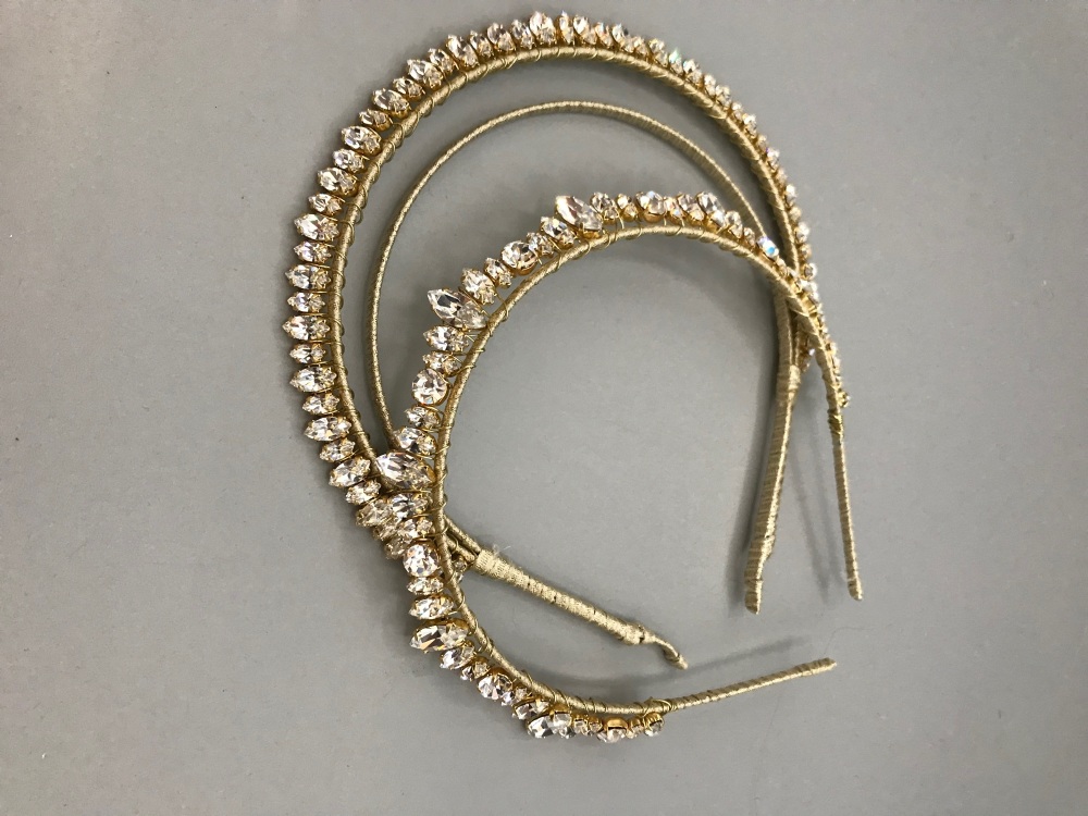 Gold Bridal crown headband -