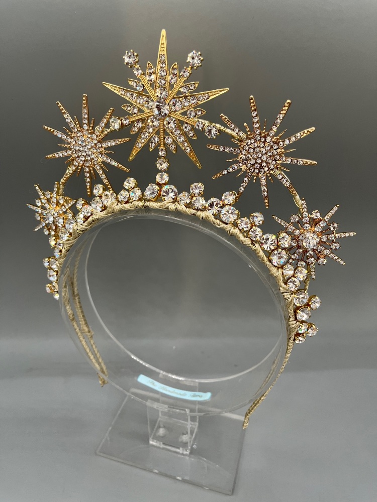 Gold Celestial Bridal Crown Halo