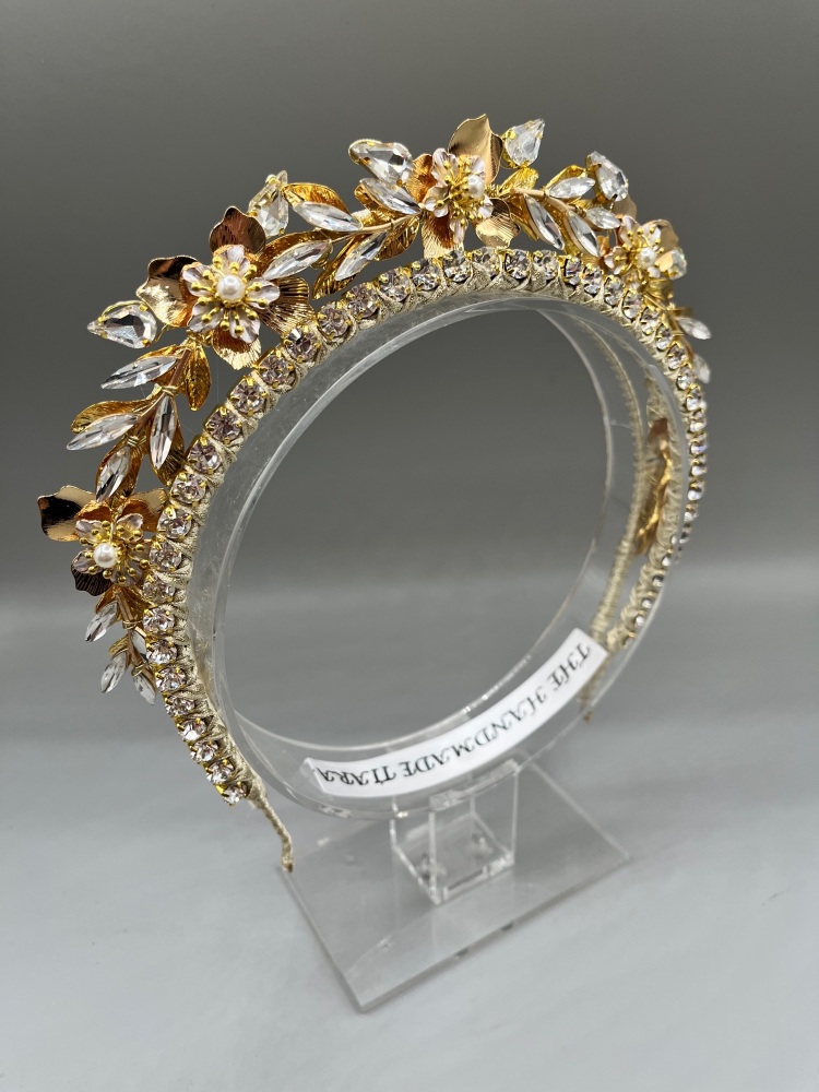 Gold blooms double halo headband