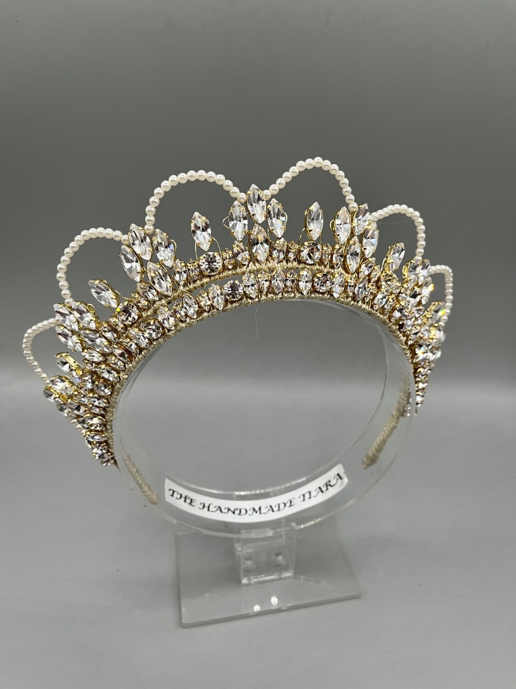 Petite Crystal Crown with faux pearls