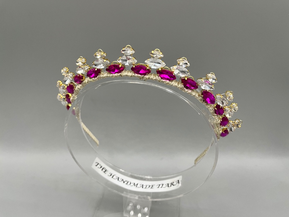 Pink and Gold Jewelled Headband