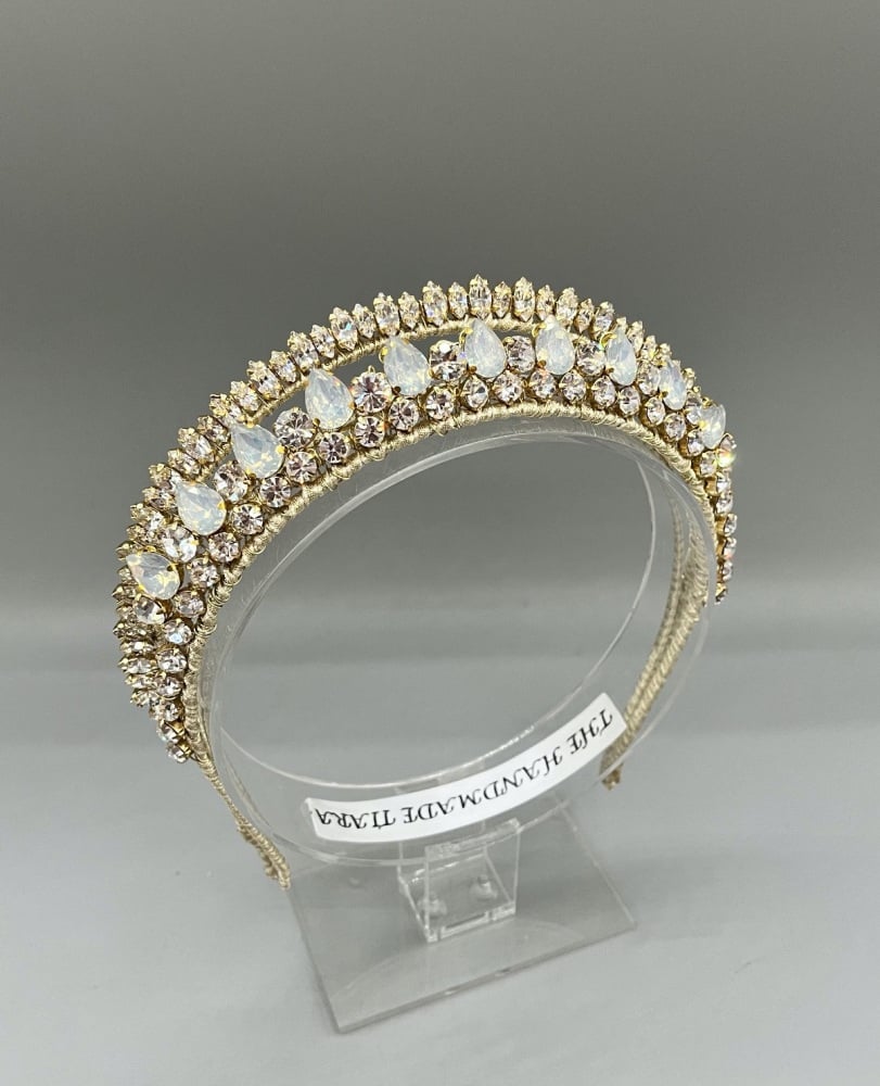 Gold Bridal Crown Headband - Augusta