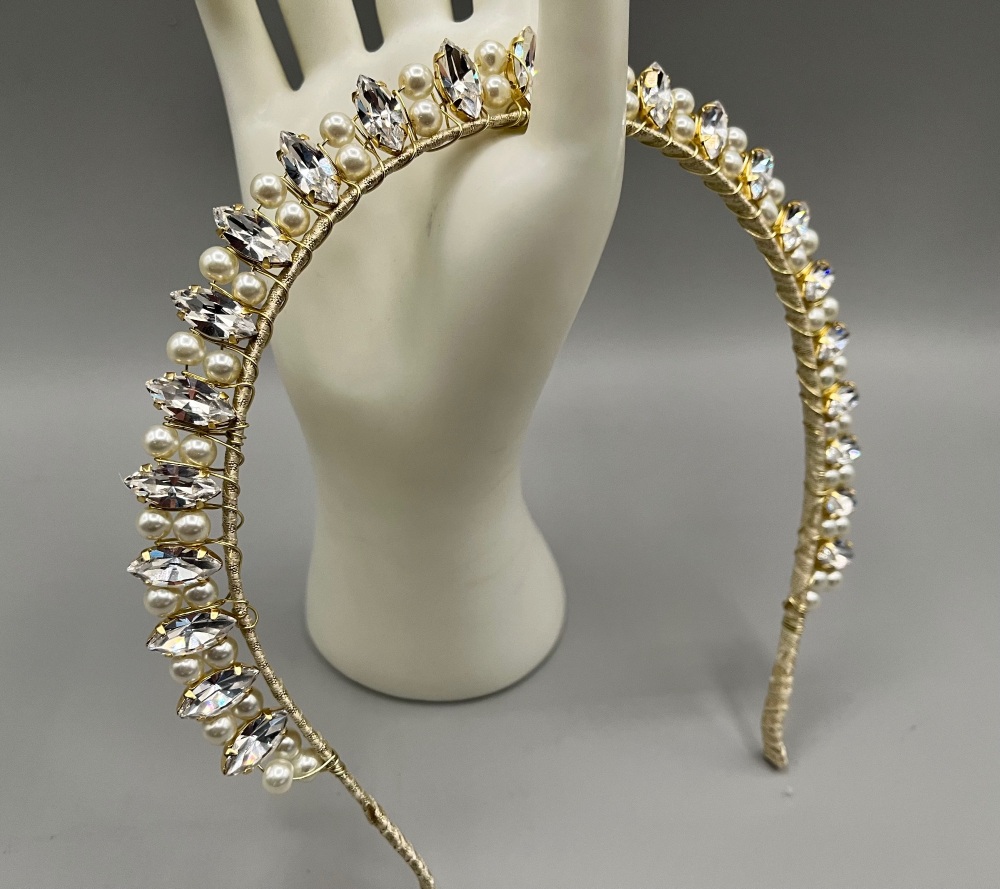 Aria pearl mini halo headpiece